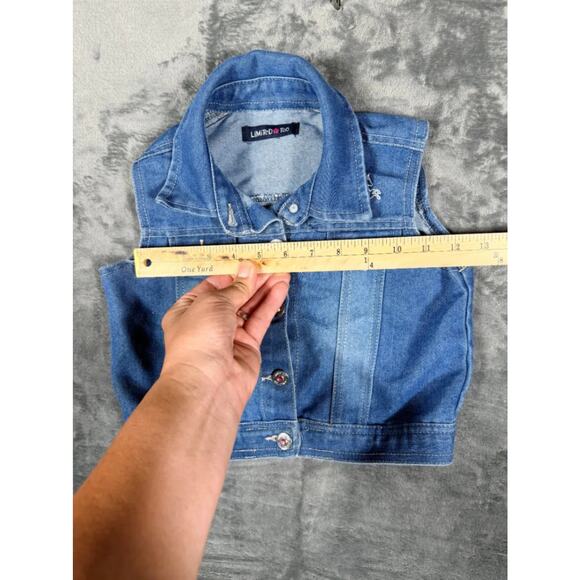 Limited Too Kids Denim Vest Rainbow Unicorn Embroidered Size 10 Cotton Blend - Picture 6 of 9